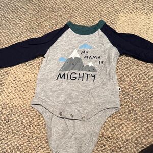 Gap Gray & Navy 'My Mama is Mighty' Baby One-Piece Bodysuit